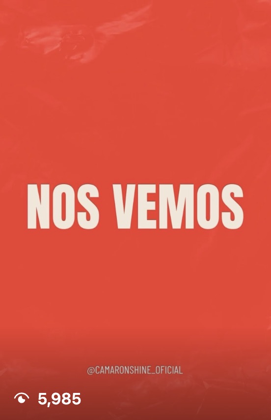 Red post in the brand style reading Nos vemos, 5,985 views